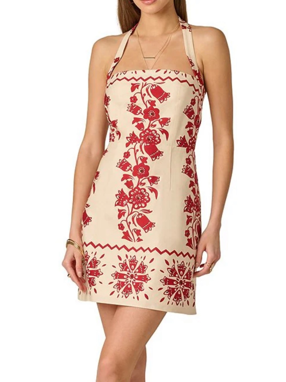 Adrianna Day by Adrianna Papell Strappy Halter Printed Short Dress NWT